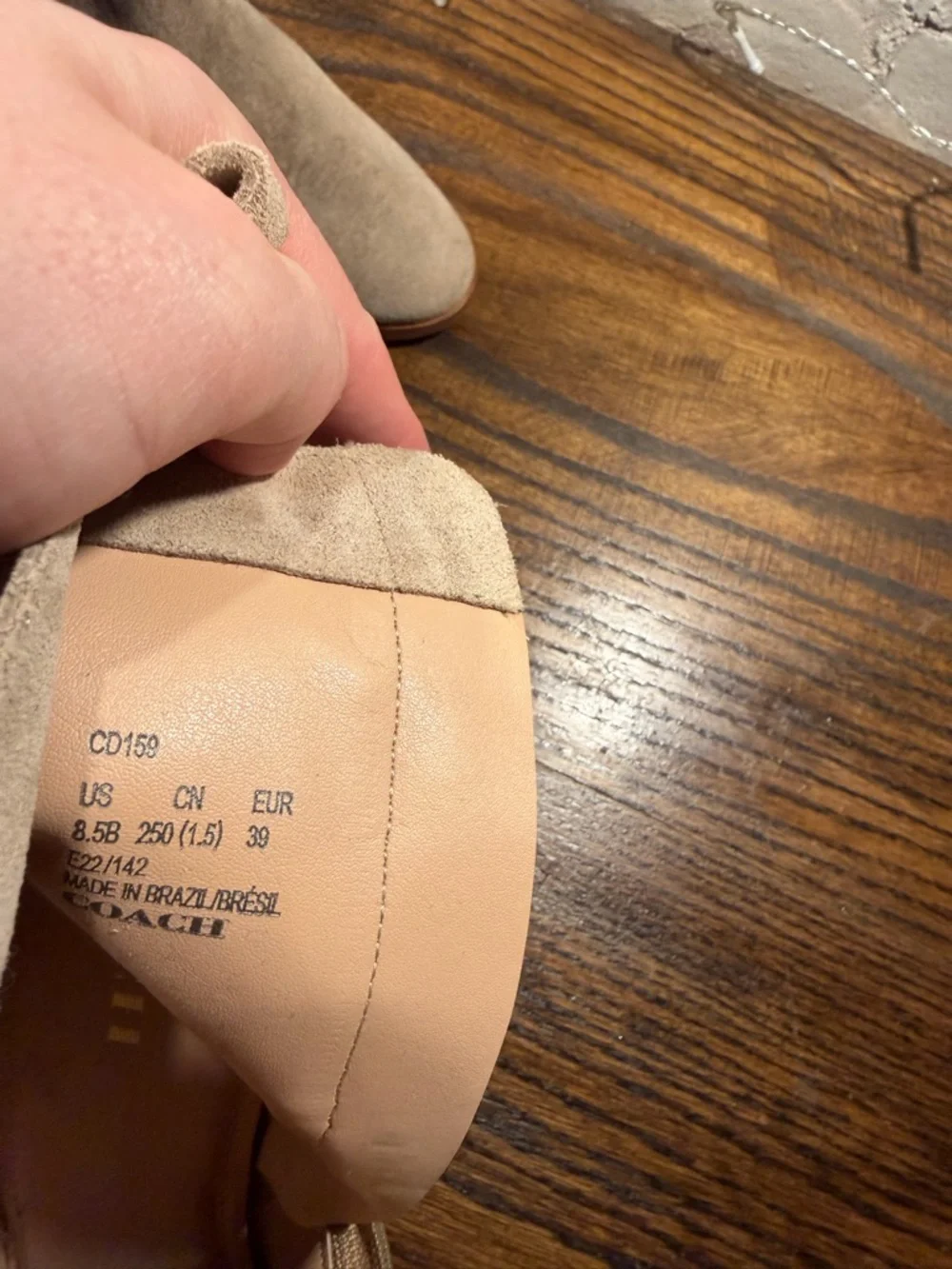 Coach Taupe Suede Ankle Booties with Buckle Charm - Picture 7 of 14